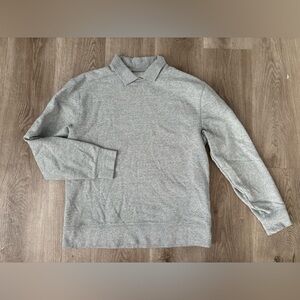 Lucky Brand Heather Grey Collared Sweatshirt